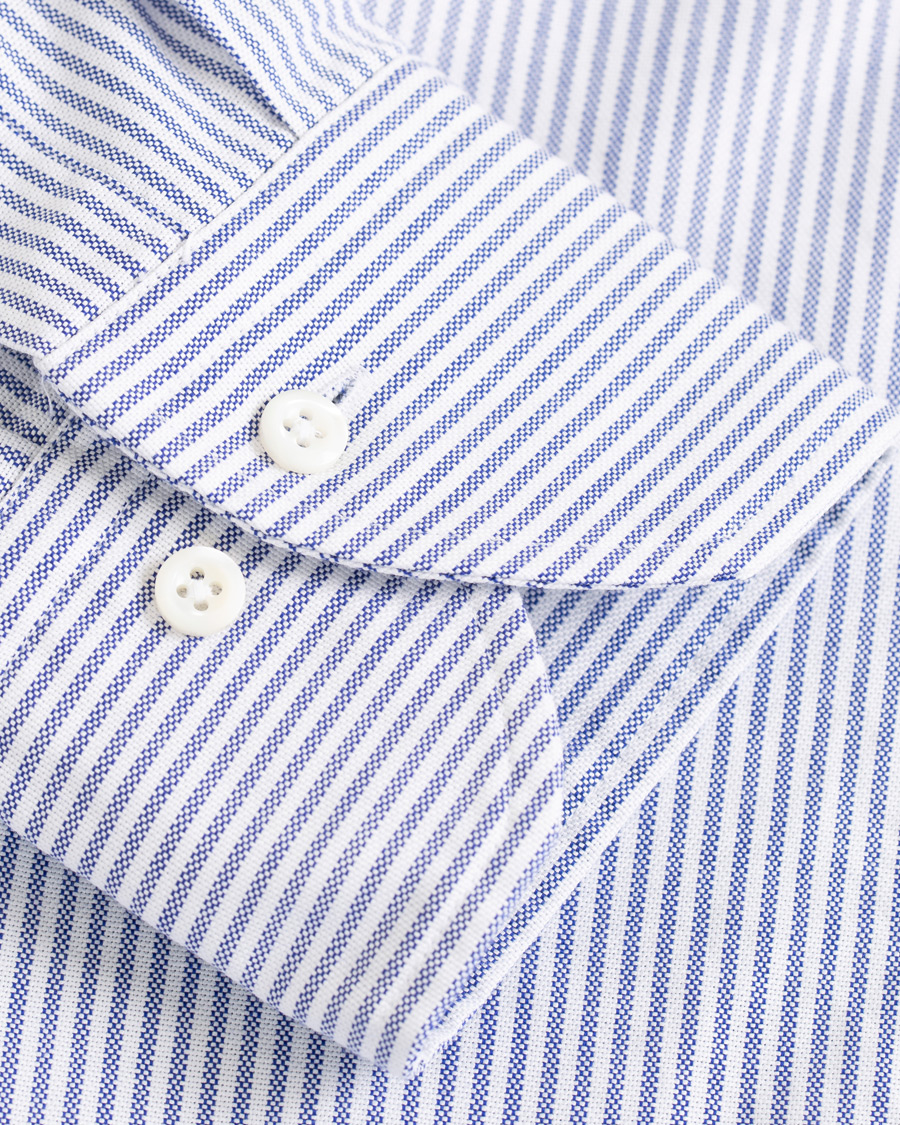 Herren | Hemden | Stenströms | Slimline Striped Oxford Shirt Blue/White