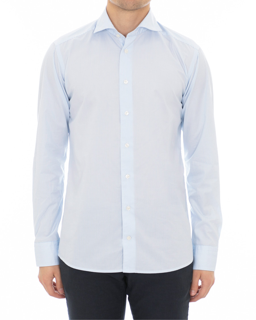 Herren | Hemden | Eton | Slim Fit Lightweight Stripe Extreme Cutaway Blue