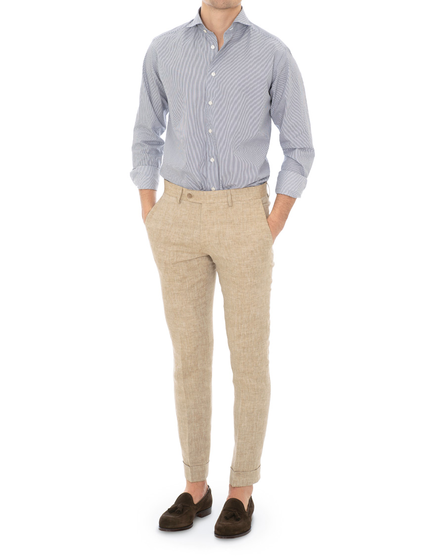 Herren | Hemden | Eton | Slim Fit Lightweight Stripe Extreme Cutaway Blue