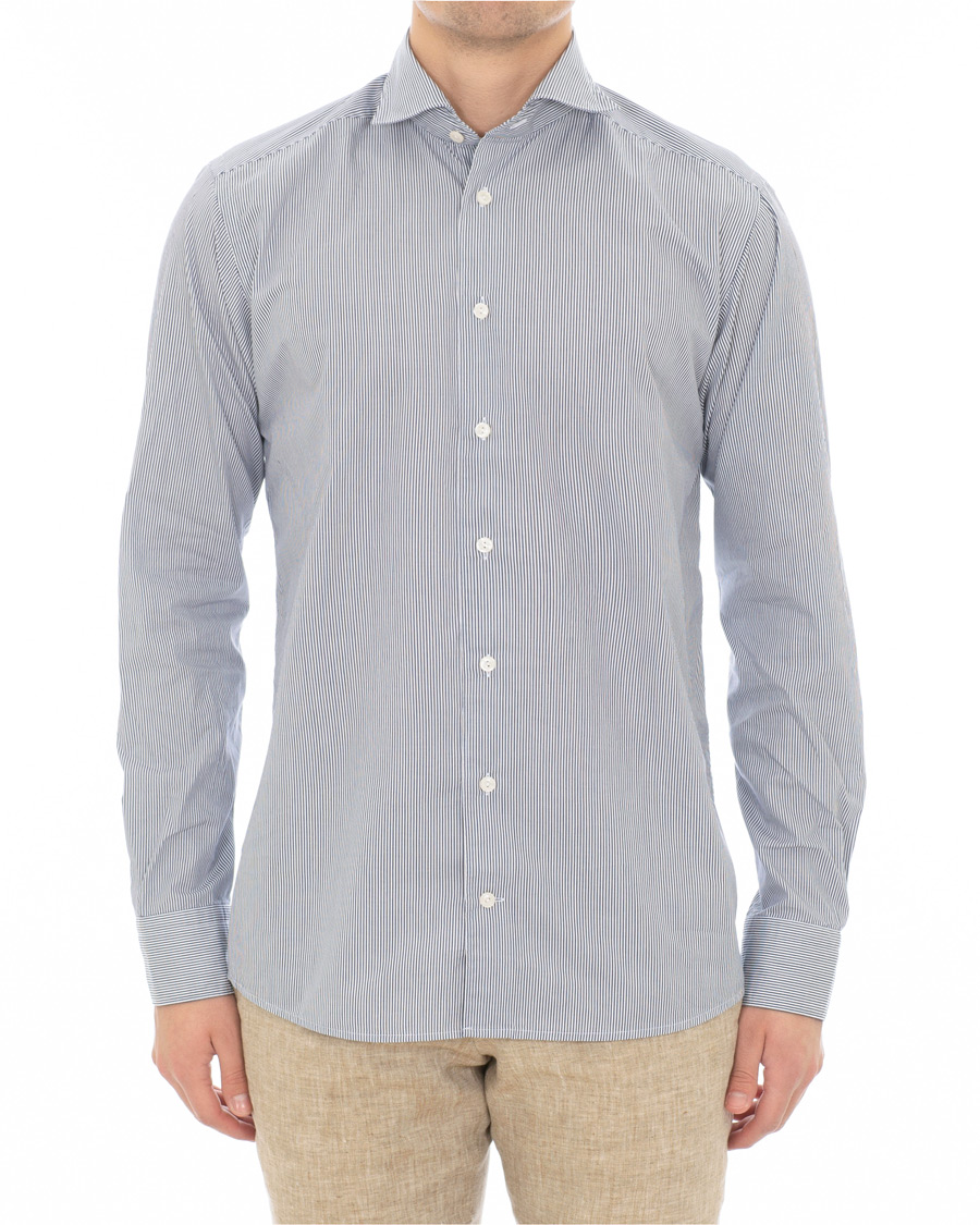 Herren | Hemden | Eton | Slim Fit Lightweight Stripe Extreme Cutaway Blue