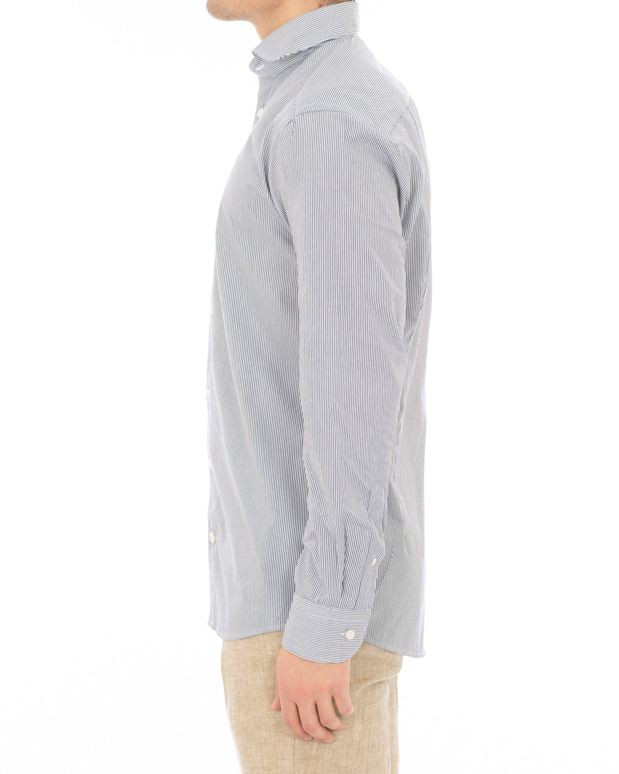 Herren | Hemden | Eton | Slim Fit Lightweight Stripe Extreme Cutaway Blue