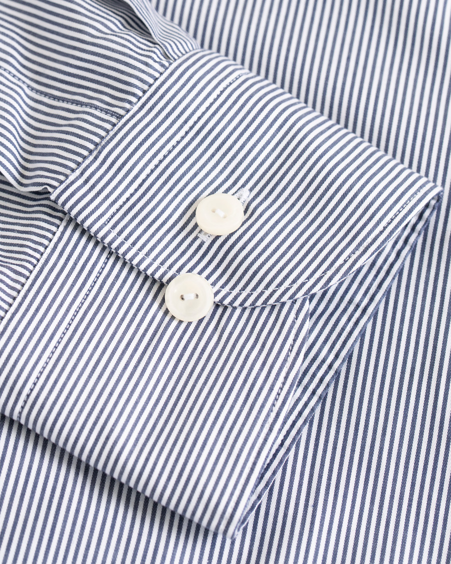Herren | Hemden | Eton | Slim Fit Lightweight Stripe Extreme Cutaway Blue