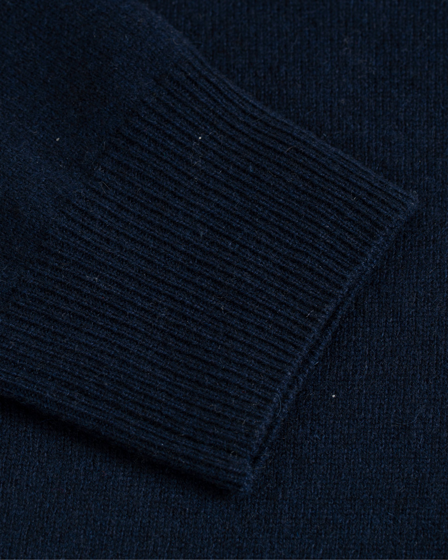 Herren | Pullover | Soft Goat | Cashmere Half Zip Navy
