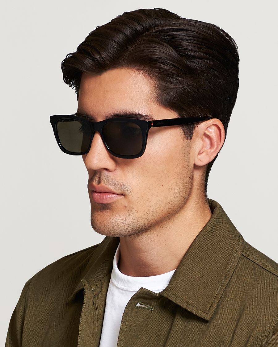 Herren | Gucci GG0449S Sunglasses Black/Gold/Brown | Gucci | GG0449S Sunglasses Black/Gold/Brown