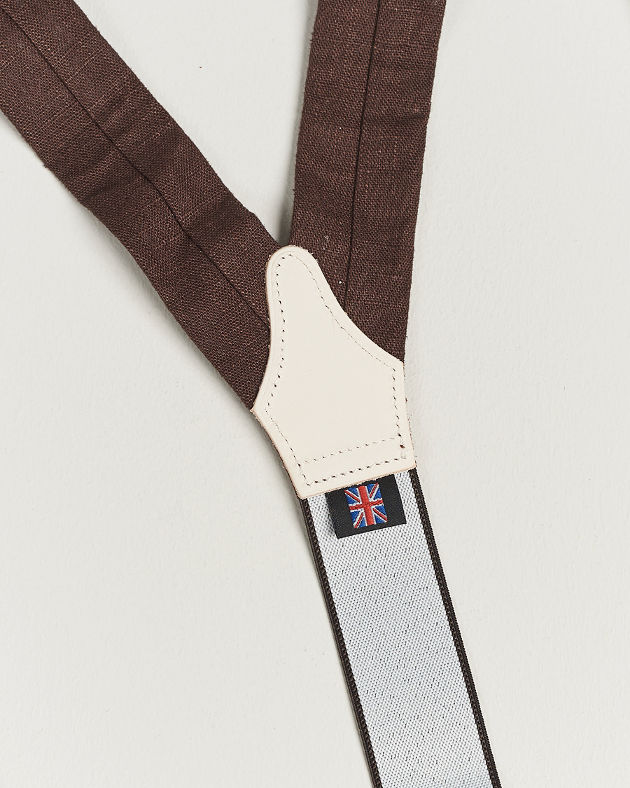 Herren | Albert Thurston Linen Braces 38mm Brown | Albert Thurston | Linen Braces 38mm Brown