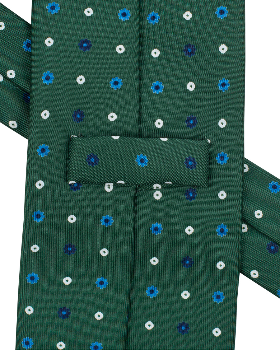 Herren | E. Marinella 3-Fold Micro Fantasy 8 cm Silk Tie Green | E. Marinella | 3-Fold Micro Fantasy 8 cm Silk Tie Green