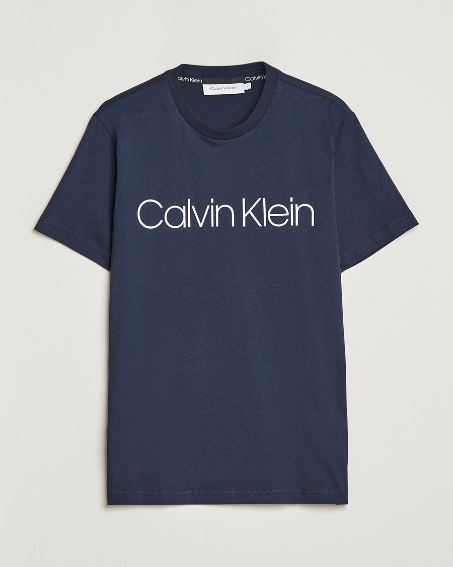 Herren | T-Shirts | Calvin Klein | Front Logo Tee Navy