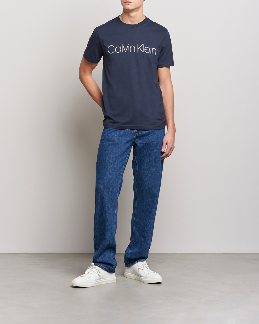 Herren | T-Shirts | Calvin Klein | Front Logo Tee Navy