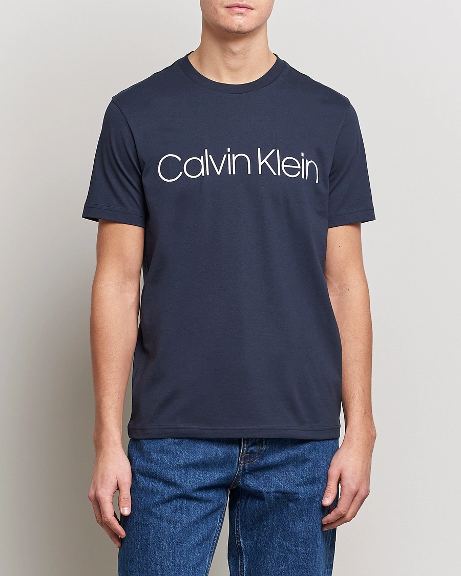 Herren | T-Shirts | Calvin Klein | Front Logo Tee Navy