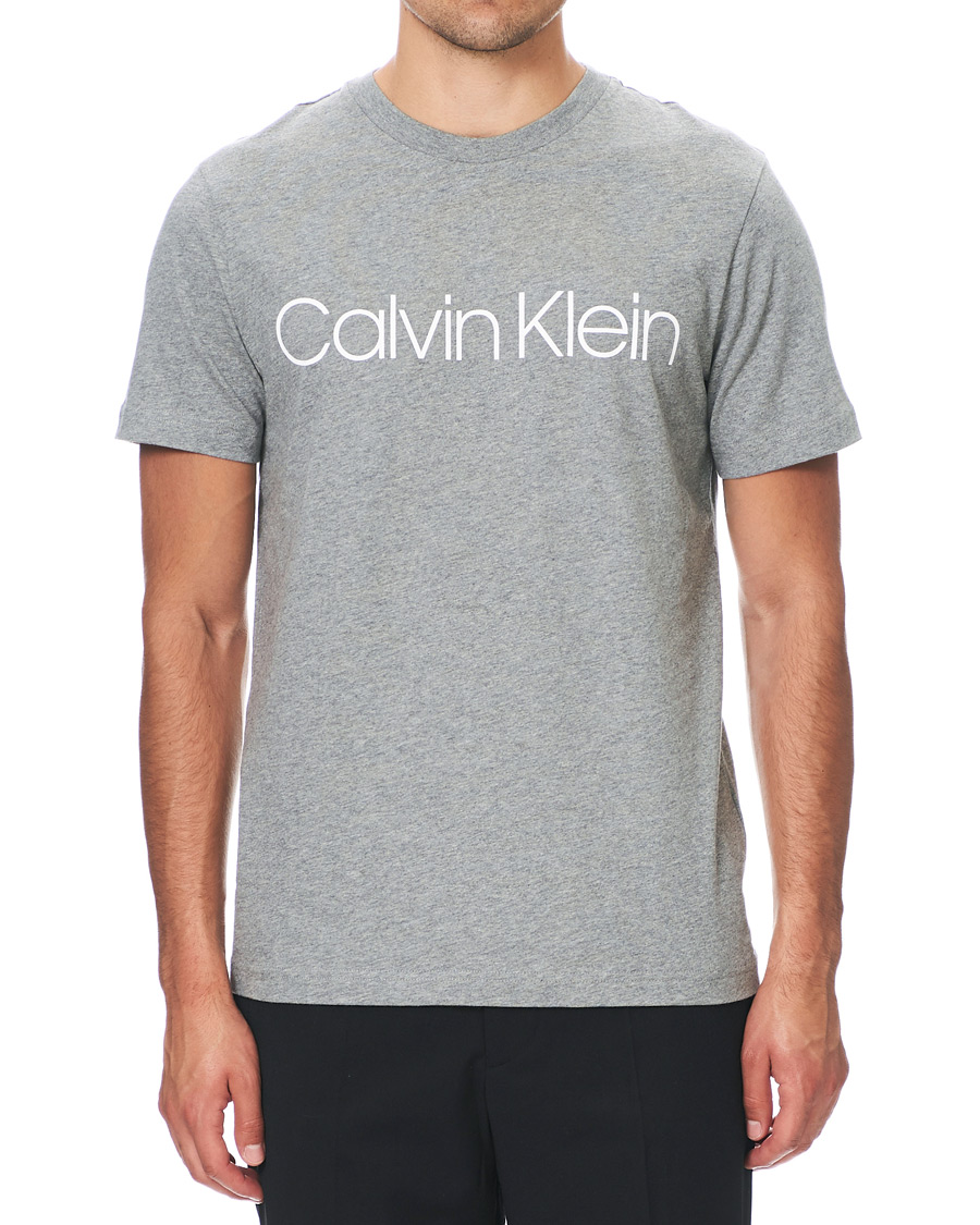 Herren | T-Shirts | Calvin Klein | Front Logo Tee Mid Grey Heather