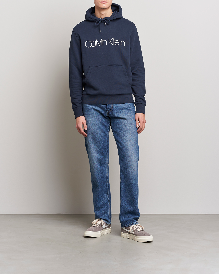 Herren | Pullover | Calvin Klein | Front Logo Hoodie Navy