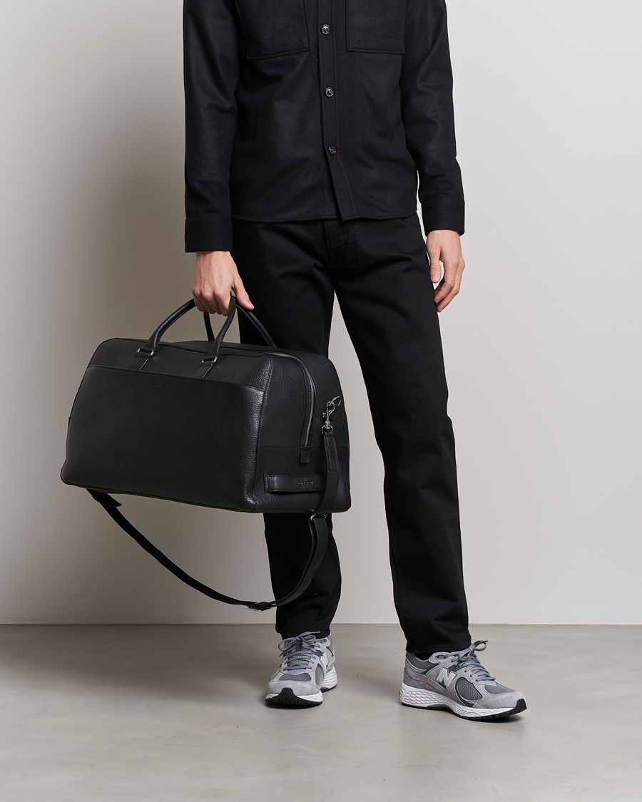 Herren | Weekender | Tiger of Sweden | Brome Grained Leather Weekendbag Black