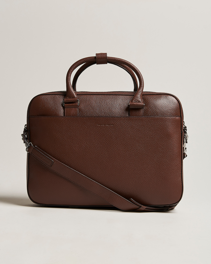 Herren |  | Tiger of Sweden | Burin Grained Leather Briefcase Brown