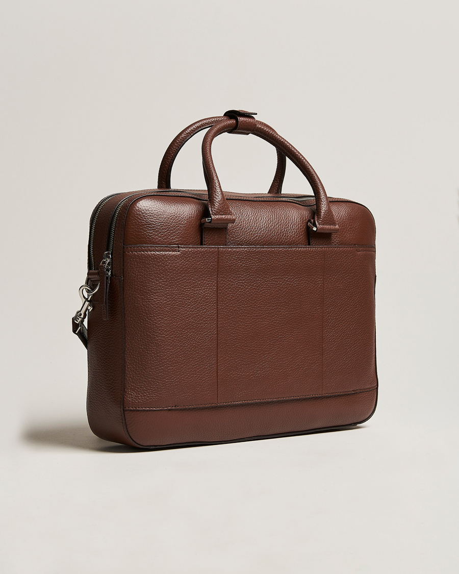 Herren | Taschen | Tiger of Sweden | Burin Grained Leather Briefcase Brown