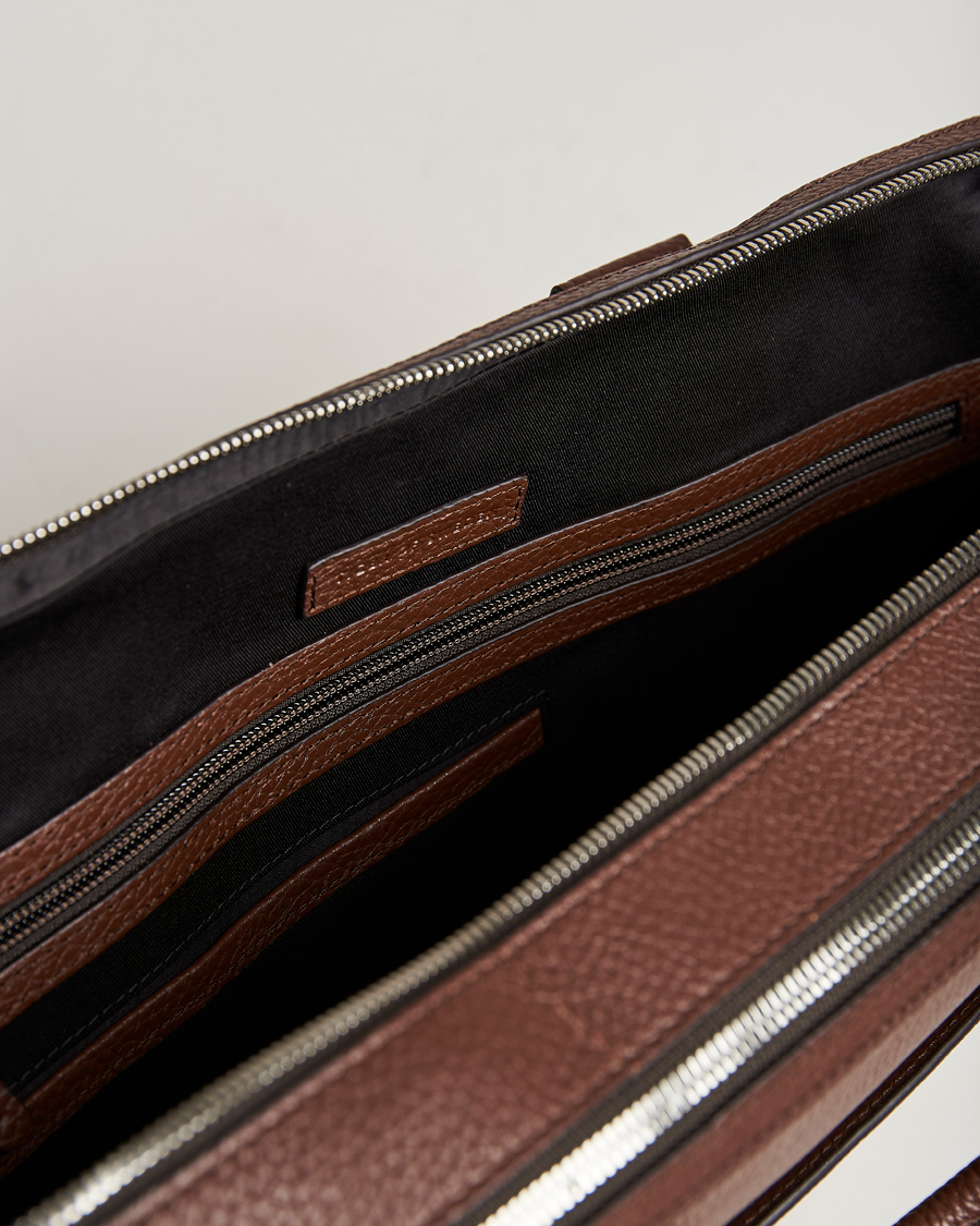 Herren | Taschen | Tiger of Sweden | Burin Grained Leather Briefcase Brown