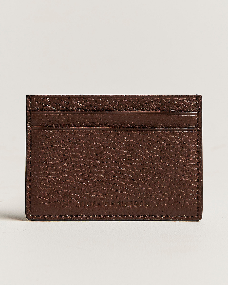 Herren | Geldbörsen | Tiger of Sweden | Wake Grained Leather Cardholder Brown
