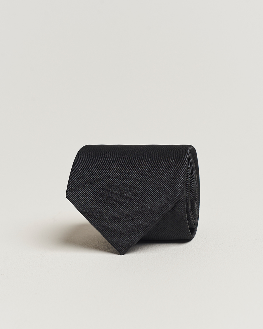 Herren | Krawatten | Amanda Christensen | Plain Classic Tie 8 cm Black