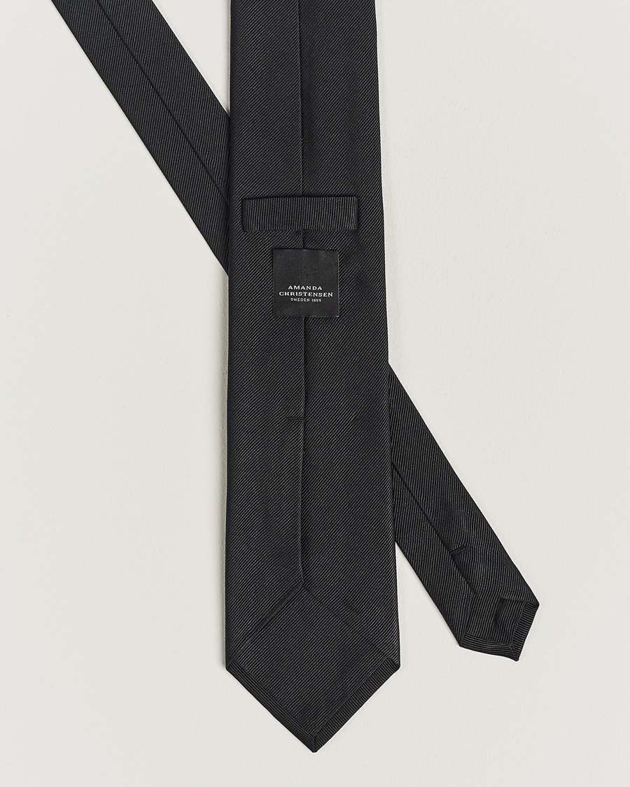 Herren | Krawatten | Amanda Christensen | Plain Classic Tie 8 cm Black