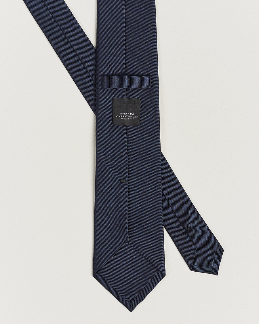 Herren | Krawatten | Amanda Christensen | Plain Classic Tie 8 cm Navy