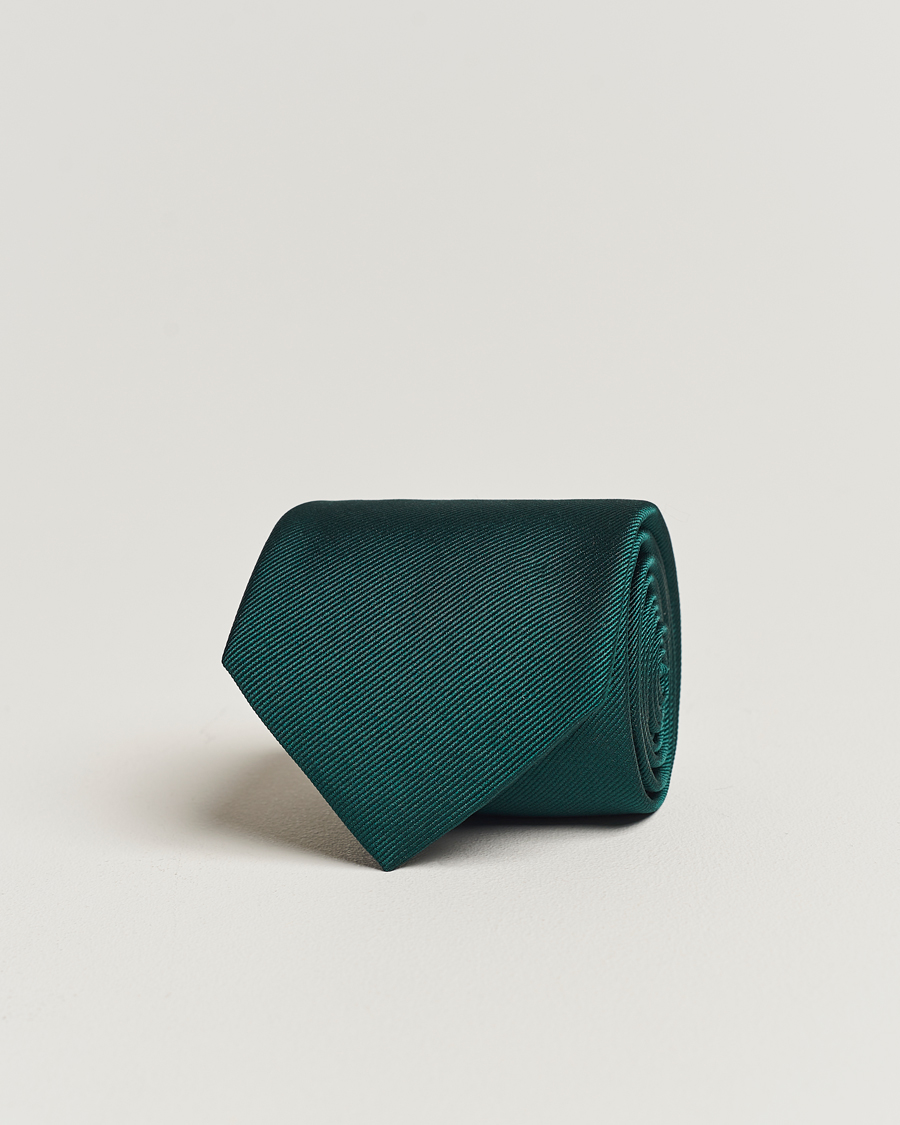 Herren | Krawatten | Amanda Christensen | Plain Classic Tie 8 cm Dark Green