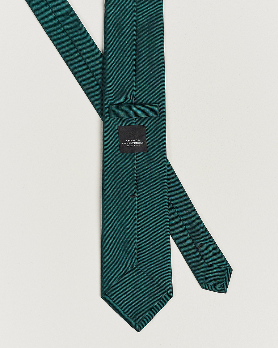 Herren | Krawatten | Amanda Christensen | Plain Classic Tie 8 cm Dark Green