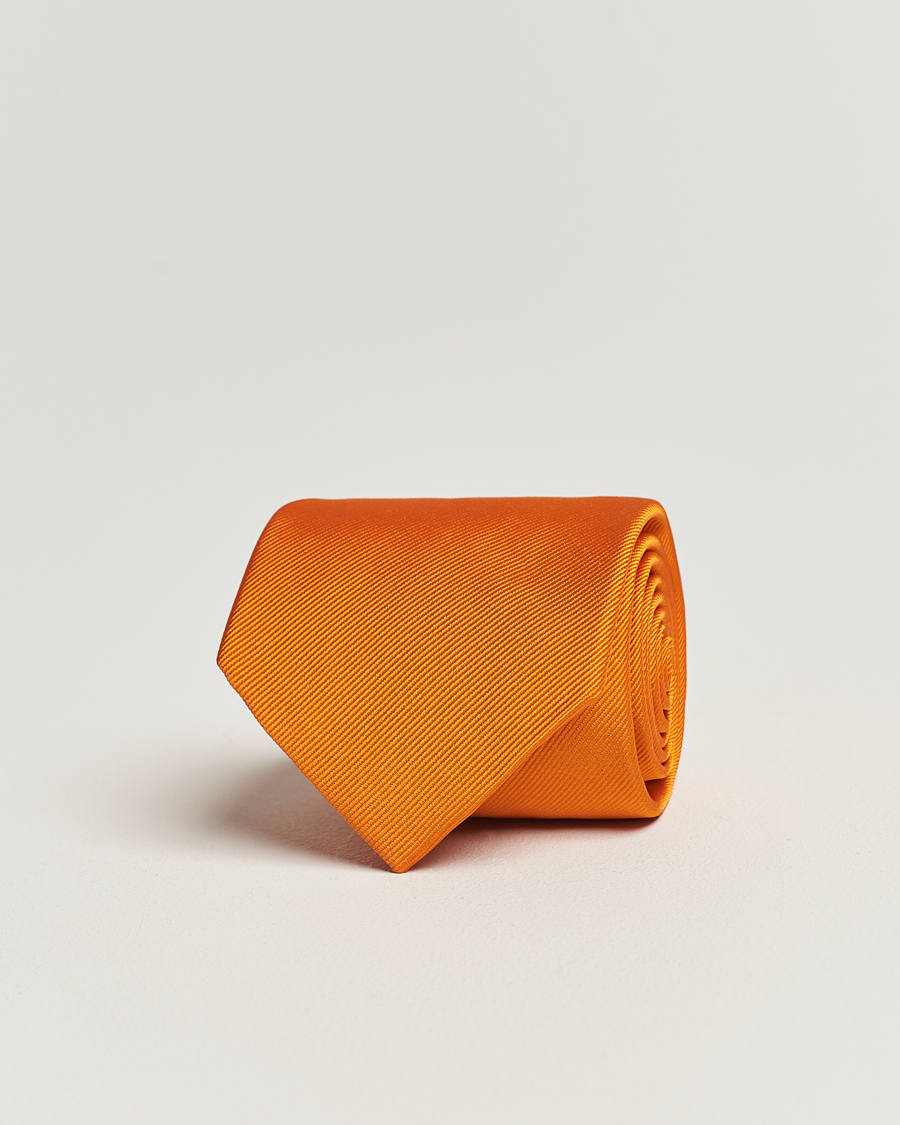 Herren | Amanda Christensen Plain Classic Tie 8 cm Orange | Amanda Christensen | Plain Classic Tie 8 cm Orange
