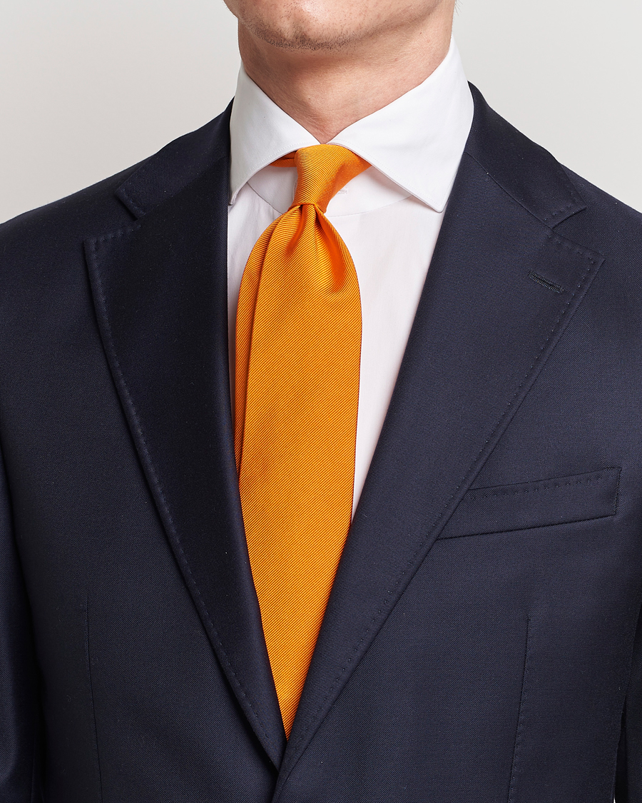 Herren | Amanda Christensen Plain Classic Tie 8 cm Orange | Amanda Christensen | Plain Classic Tie 8 cm Orange
