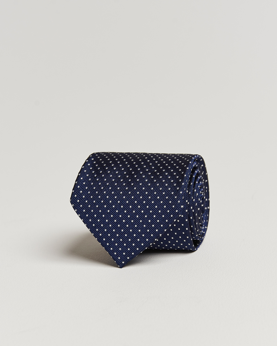 Herren | Krawatten | Amanda Christensen | Micro Dot Classic Tie 8 cm Navy/White