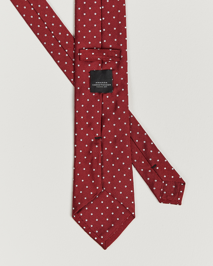 Herren | Krawatten | Amanda Christensen | Dot Classic Tie 8 cm Wine/White
