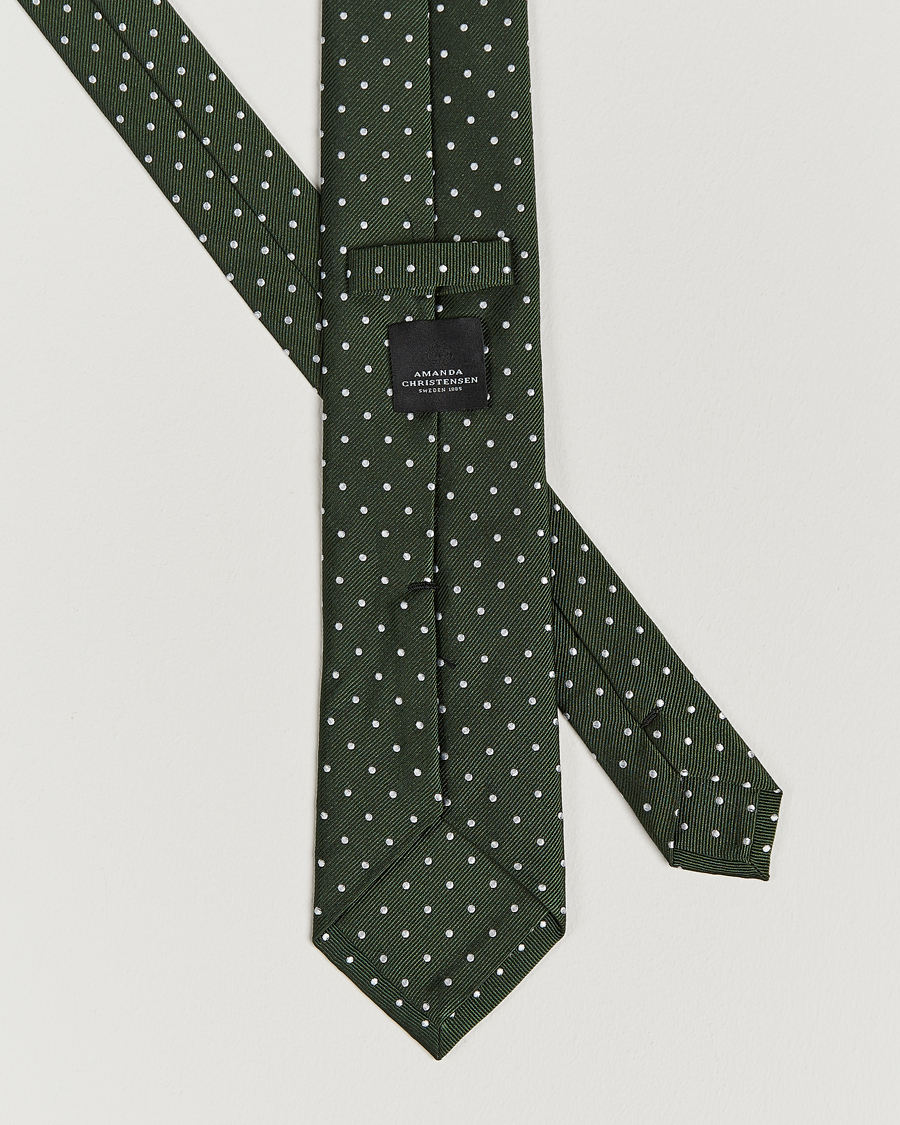 Herren | Krawatten | Amanda Christensen | Dot Classic Tie 8 cm Green/White