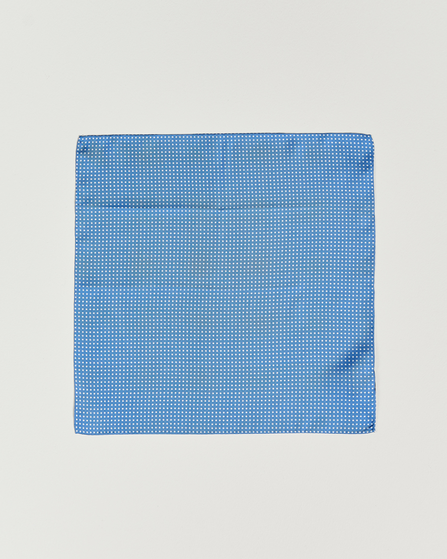 Herren | Einstecktücher | Amanda Christensen | Handkerchief Dot Silk Sky Blue