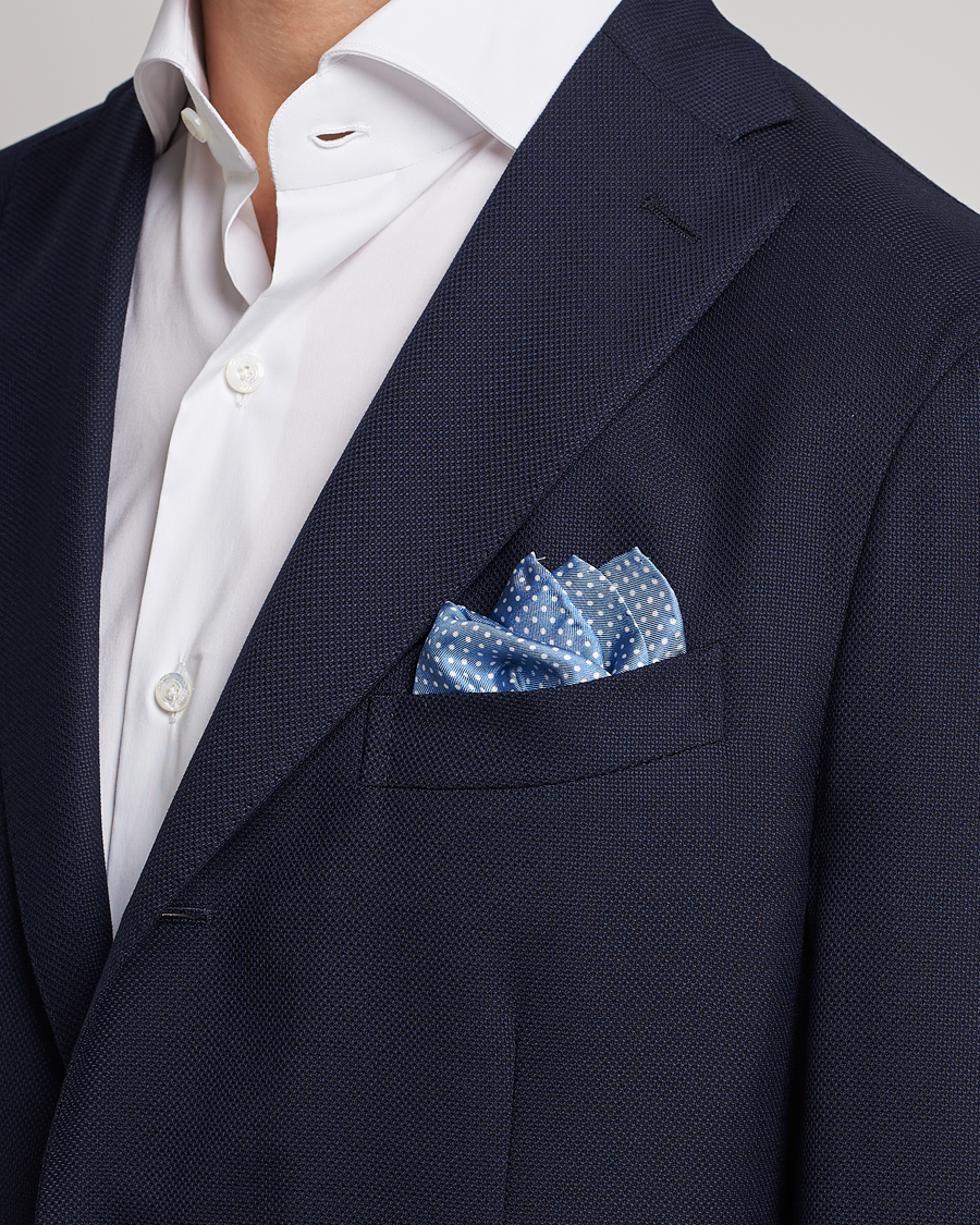 Herren |  | Amanda Christensen | Handkerchief Dot Silk Sky Blue