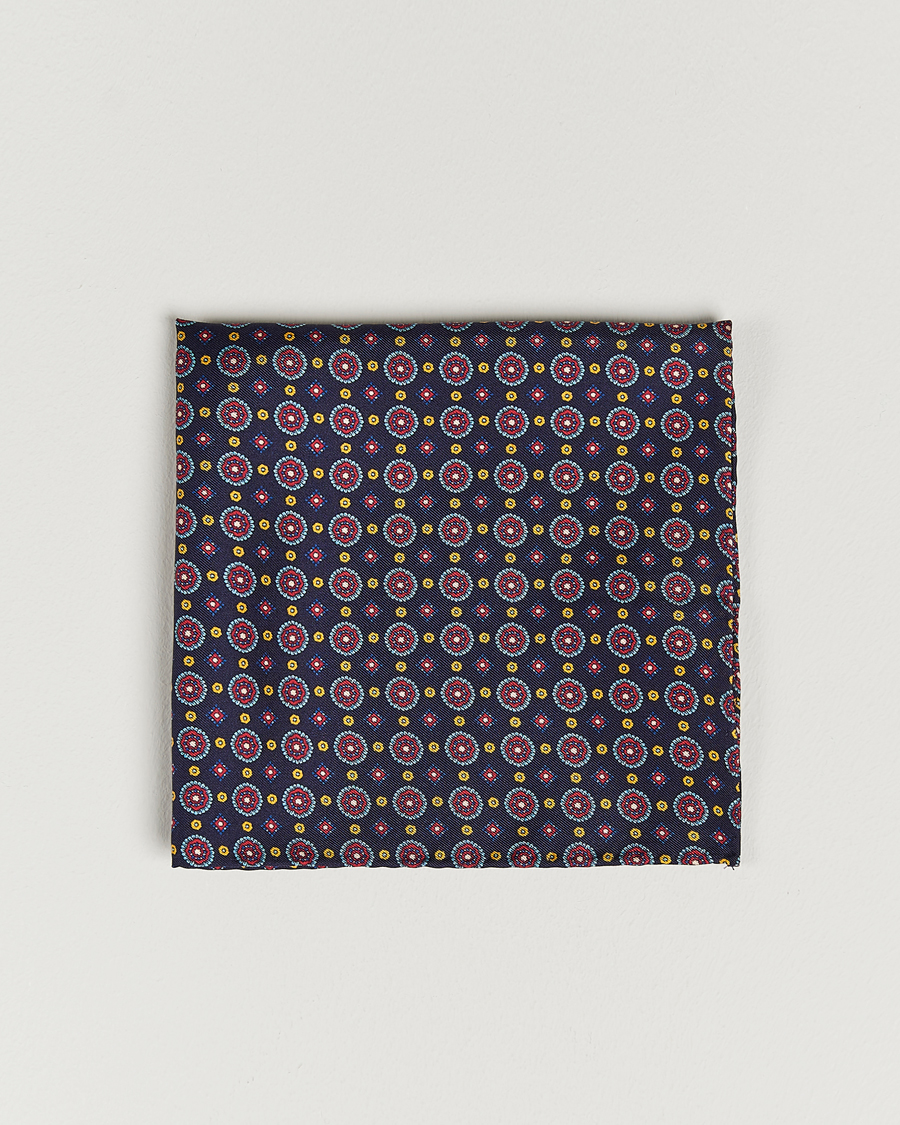 Herren | Einstecktücher | Amanda Christensen | Medallion Silk Pocket Square Navy