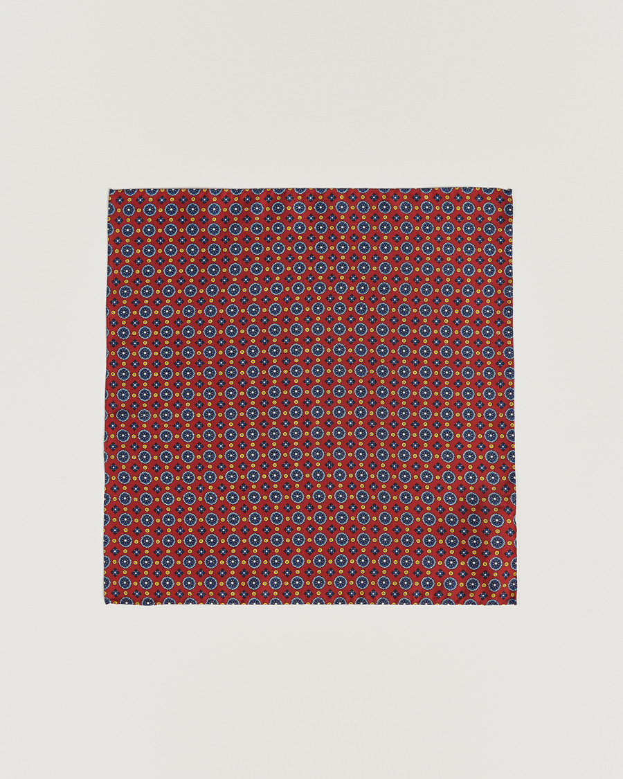 Herren | Einstecktücher | Amanda Christensen | Medallion Silk Pocket Square Wine Red
