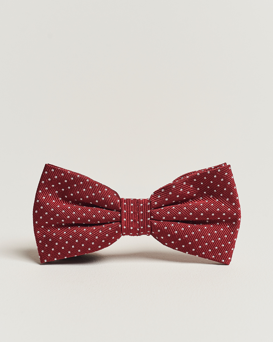 Herren | Fliegen | Amanda Christensen | Micro Dot Pre Tie Silk Wine Red