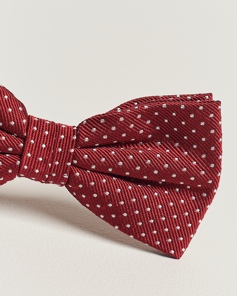 Herren | Fliegen | Amanda Christensen | Micro Dot Pre Tie Silk Wine Red