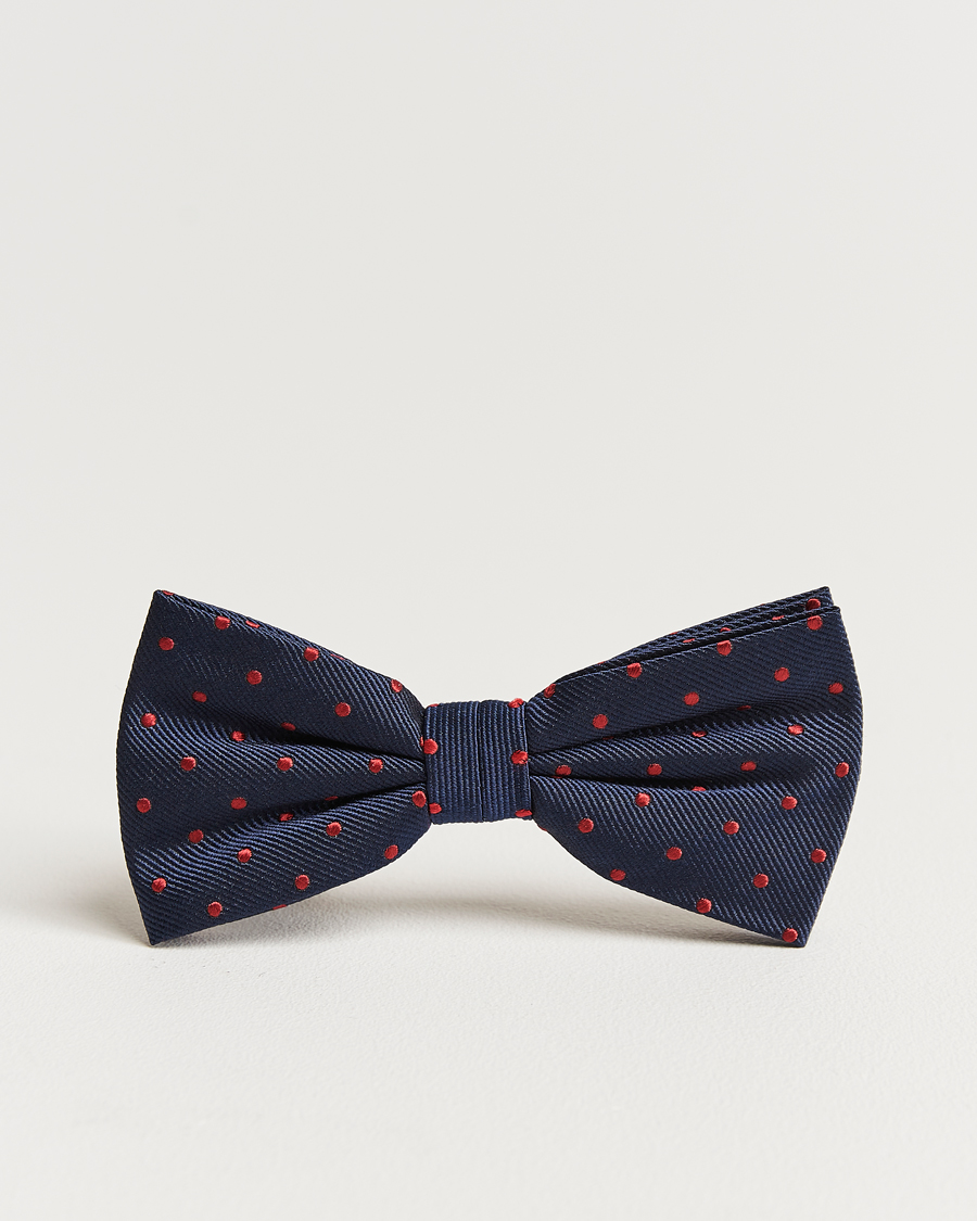 Herren | | Amanda Christensen | Dot Pre Tie Silk Navy/Wine