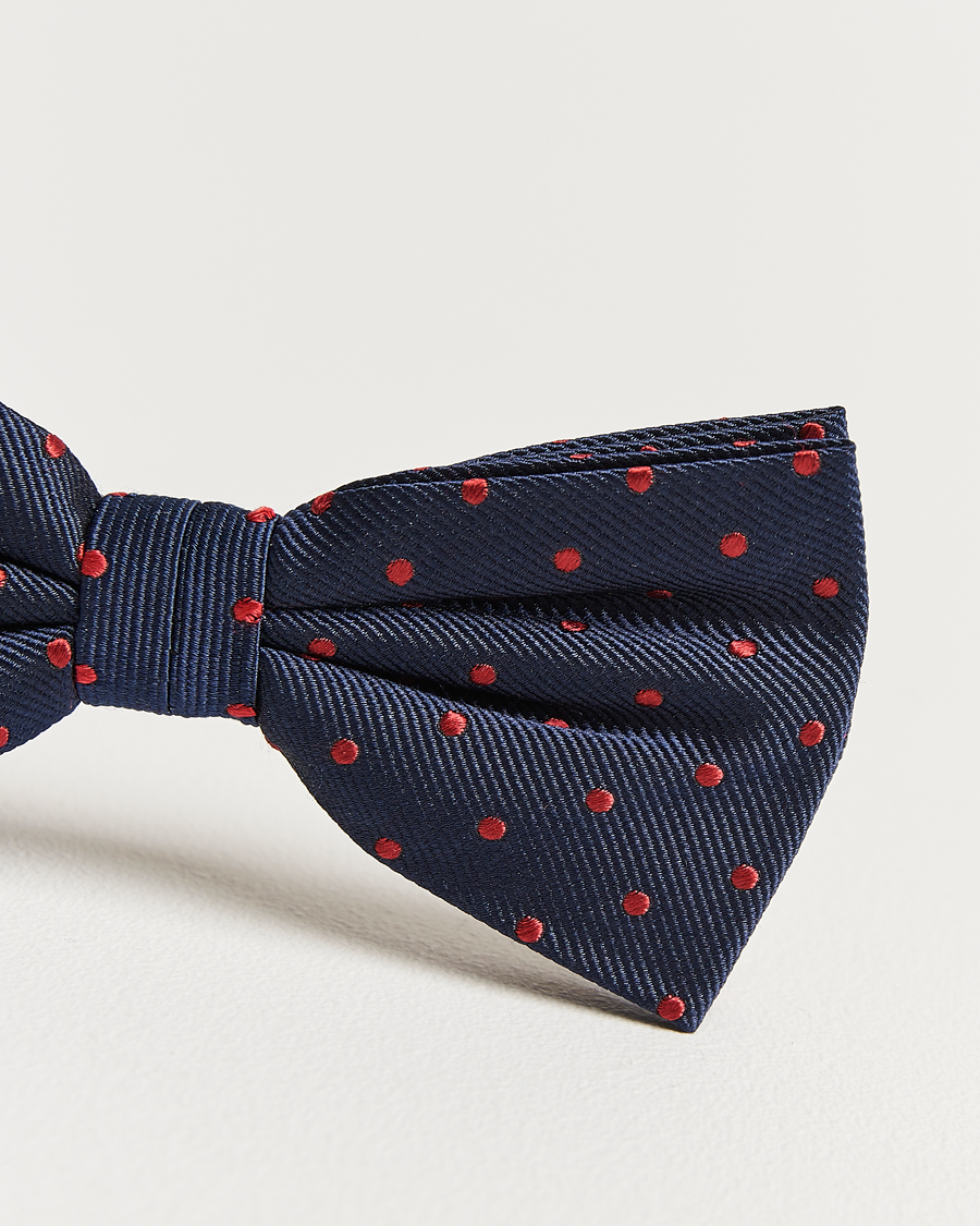 Herren | Amanda Christensen Dot Pre Tie Silk Navy/Wine | Amanda Christensen | Dot Pre Tie Silk Navy/Wine
