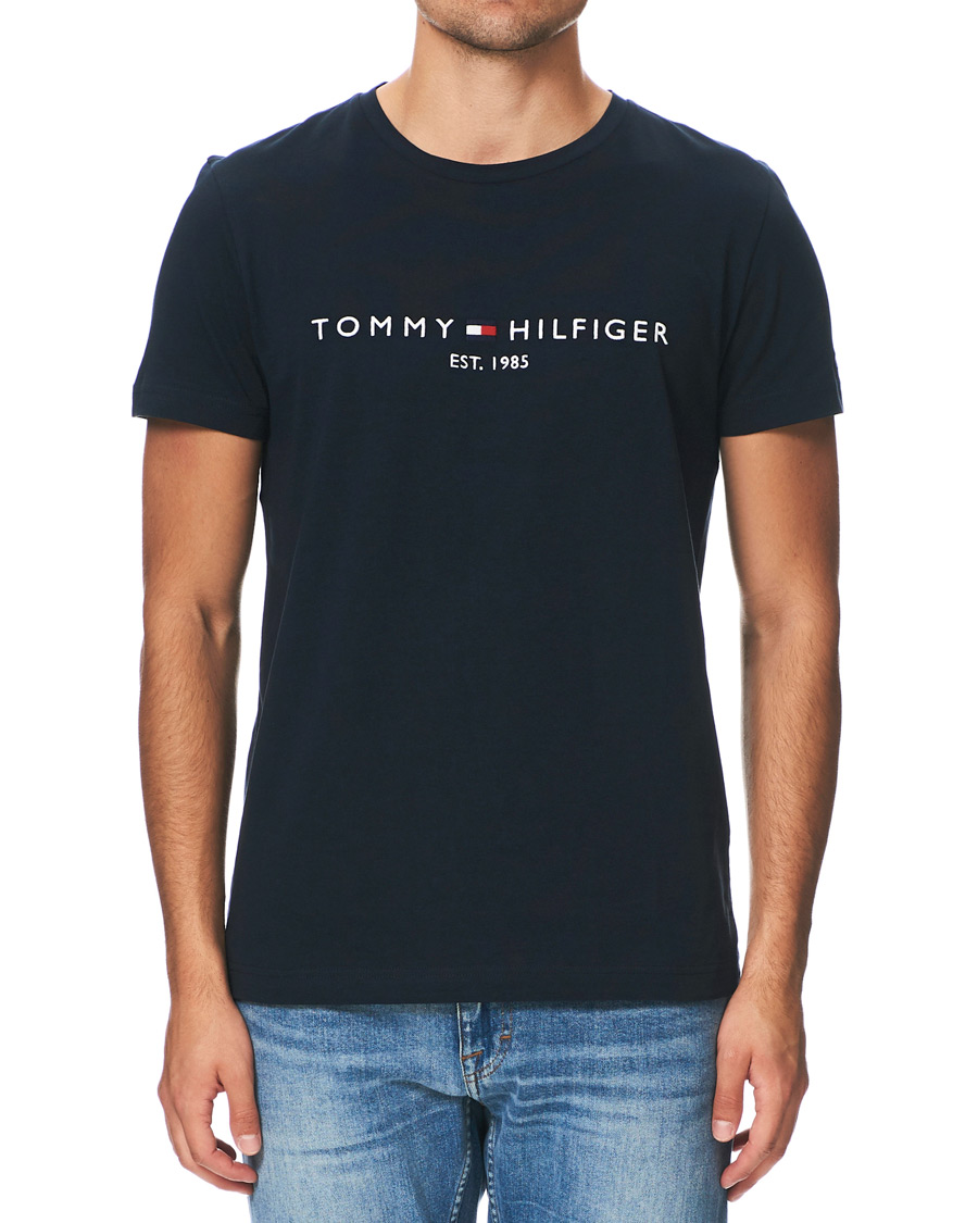 Herren | T-Shirts | Tommy Hilfiger | Logo Crew Neck Tee Sky Captain