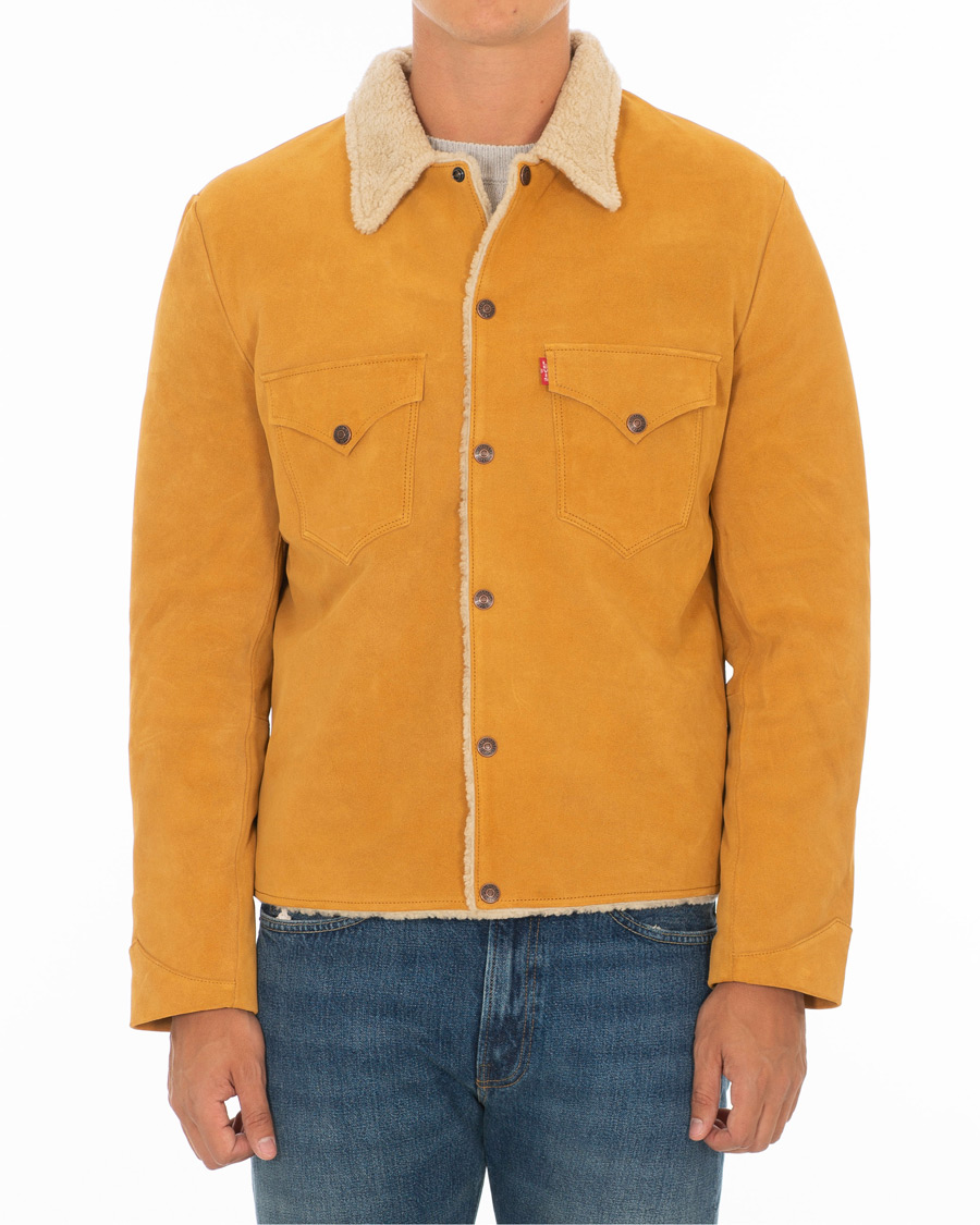 Herren | Jacken | Levi's Vintage Clothing | Suede Sherpa Trucker Golden Nugget