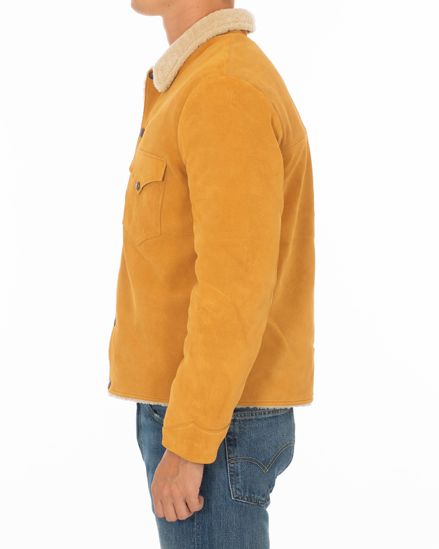 Herren | Jacken | Levi's Vintage Clothing | Suede Sherpa Trucker Golden Nugget