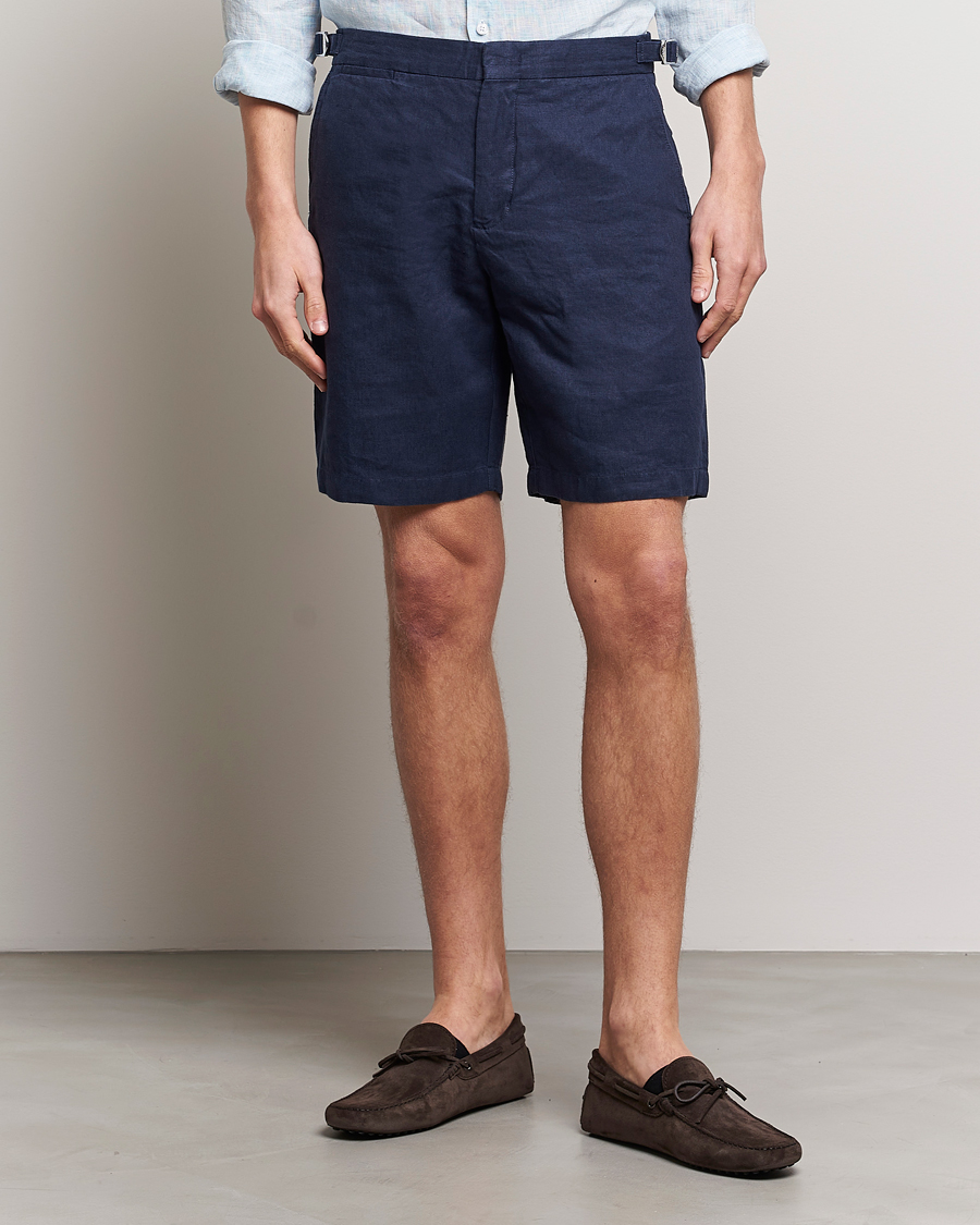 Men |  | Orlebar Brown | Norwich Linen Shorts Navy