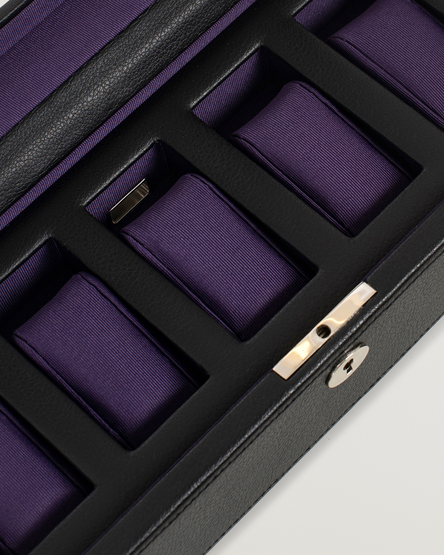 Herren | Uhren- und Schmuckkasten | WOLF | Windsor 5 Piece Watch Box Black Purple