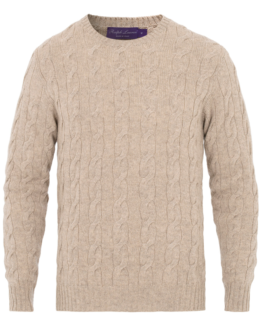 Herren | Pullover | Ralph Lauren Purple Label | Cashmere Cable Knit Oat Melange