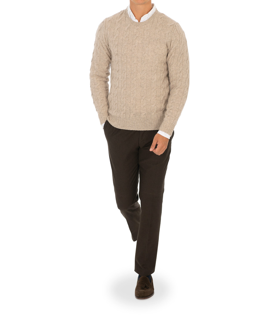 Herren | Pullover | Ralph Lauren Purple Label | Cashmere Cable Knit Oat Melange