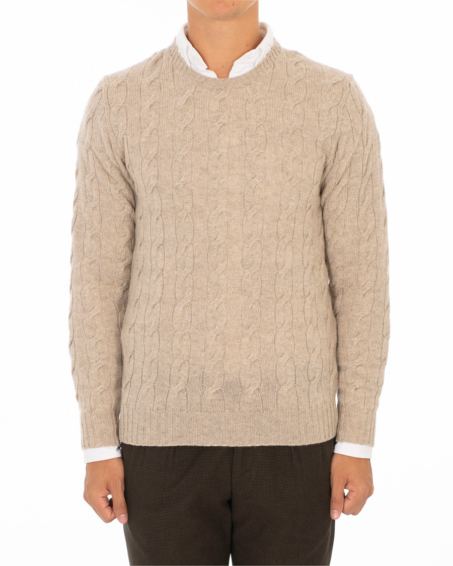 Herren | Pullover | Ralph Lauren Purple Label | Cashmere Cable Knit Oat Melange