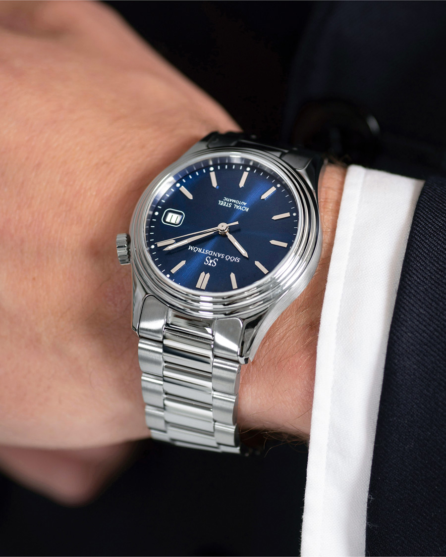 Herren | Fine watches | Sjöö Sandström | Royal Steel Classic 36mm Blue and Steel