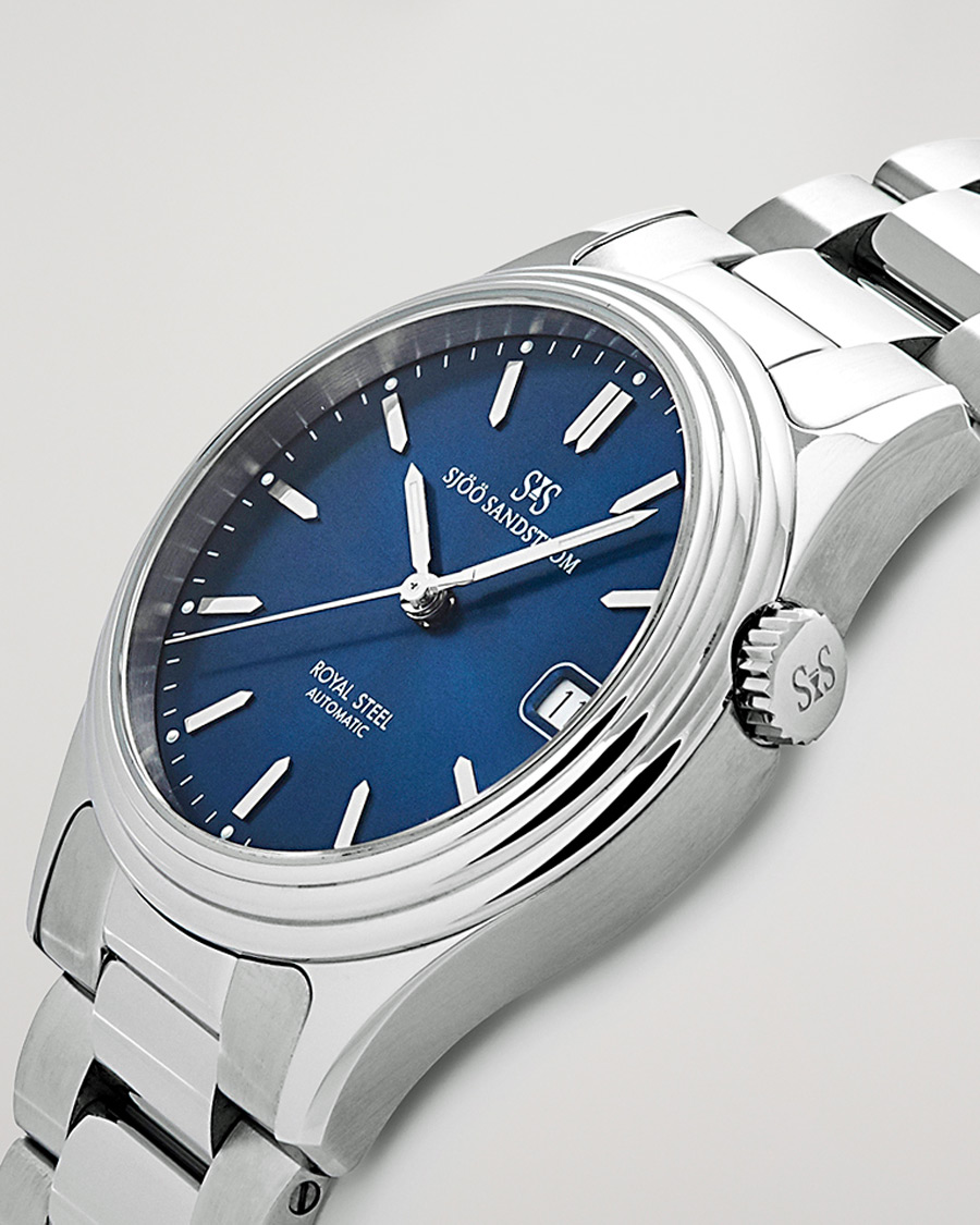 Herren | Fine watches | Sjöö Sandström | Royal Steel Classic 36mm Blue and Steel