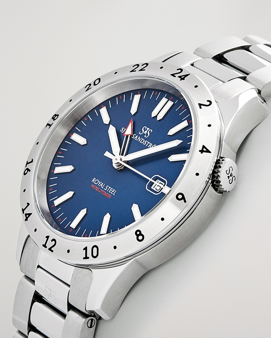 Herren | Sjöö Sandström Royal Steel Worldtimer 41mm Blue with Steel | Sjöö Sandström | Royal Steel Worldtimer 41mm Blue with Steel