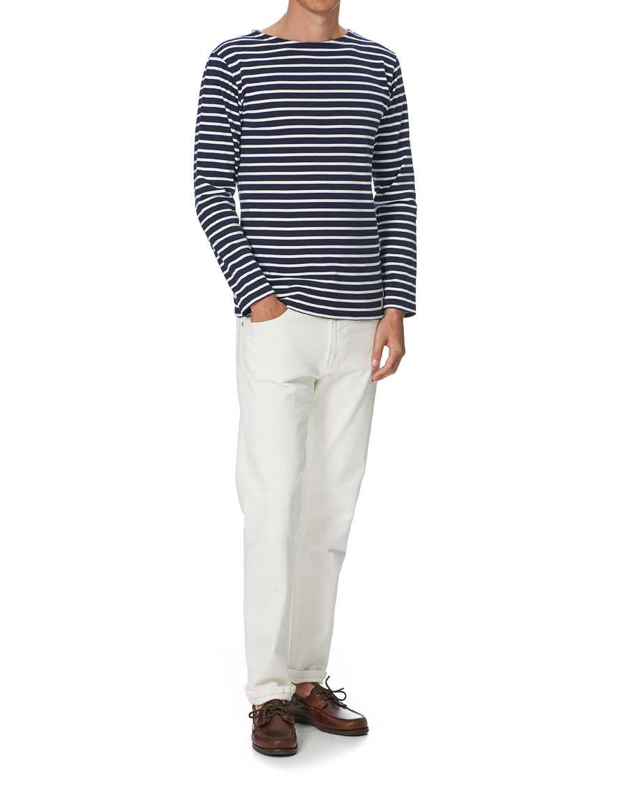 Herren | T-Shirts | Armor-lux | Houat Héritage Stripe Longsleeve T-shirt Navy/White